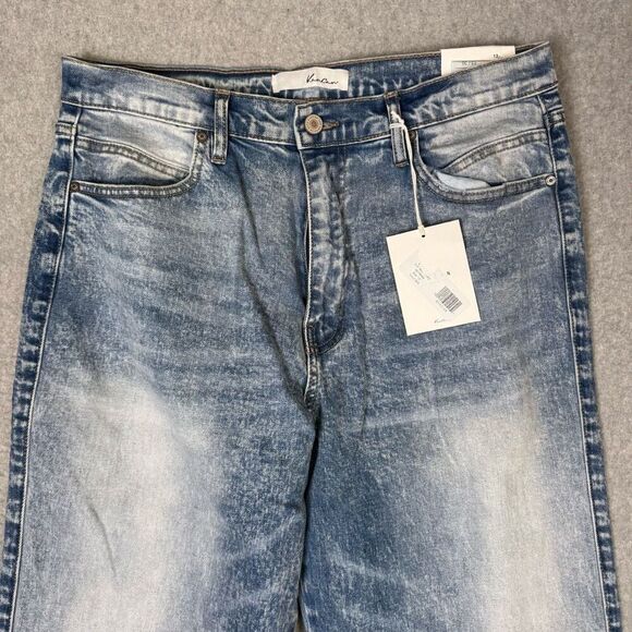 Brand New Kancan Juniors Size 13/30 90s Flared Leg Jeans Light Blue Acid Wash - Picture 2 of 13